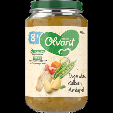 Olvarit 8+ Maanden Doperwten Kalkoen Aardappel 200g bij Jumbo
