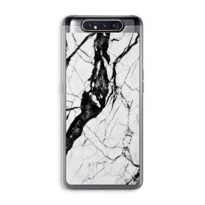 Witte marmer 2: Samsung Galaxy A80 Transparant Hoesje