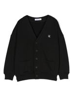 Calvin Klein Kids cardigan à logo appliqué - Noir