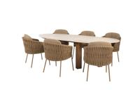 Molina diningset met Estate tafel amber mango shape 240 x 105 cm 4SO - 4so