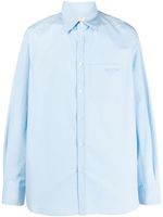 Valentino Garavani chemise en coton à logo brodé - Bleu - thumbnail