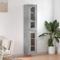 Hoge kast 34,5x34x180 cm bewerkt hout betongrijs