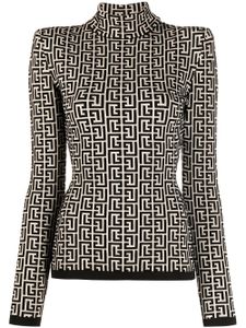 Balmain pull à motif monogrammé PB - Noir