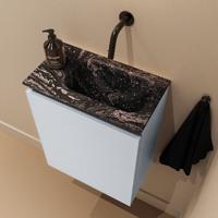 Toiletmeubel Mondiaz Ture Dlux | 40 cm | Meubelkleur Clay | Eden wastafel Lava Rechts | Zonder kraangat