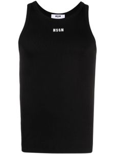 MSGM embroidered-logo ribbed tank top - Noir