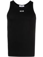 MSGM embroidered-logo ribbed tank top - Noir - thumbnail