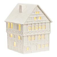Wurm Lichthaus Fritzlar van porselein, wit (B/H/D) 13x18x14cm