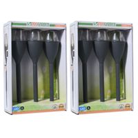 Set van 12x stuks zwarte solar LED lantaarns 31 cm Set van 12x stuks zwarte solar LED lantaarns 31 cm