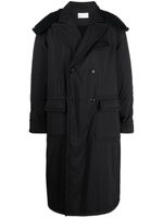 4SDESIGNS manteau croisé à capuche - Noir