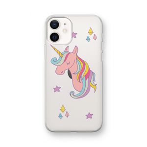 Roze eenhoorn: iPhone 12 mini Transparant Hoesje