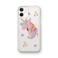 Roze eenhoorn: iPhone 12 mini Transparant Hoesje