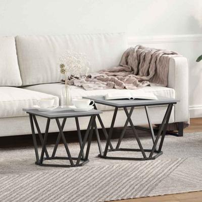 Bijzettafelset 2 pcs Grijs sonoma 50 x 50 x 40 cm
