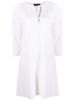 Fabiana Filippi robe courte en laine à col fendu - Blanc