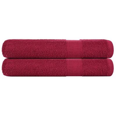VidaXL Saunahanddoeken 2 st 80x200 cm 360g/m² 100% katoen bordeauxrood
