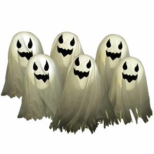 Halloween LED 6x verlichte spoken - voor buiten in de tuin - op batterijen - 160 x 43 cm