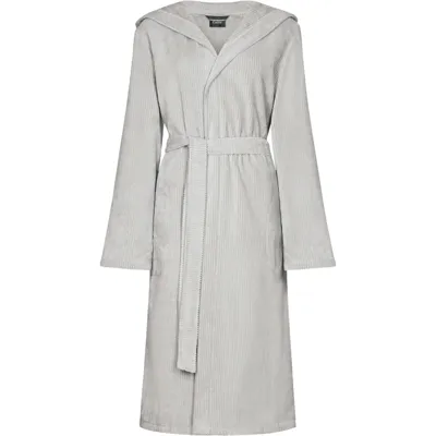 Cawö Cawo Dames Badjas extra licht met Capuchon 6140 silber 38