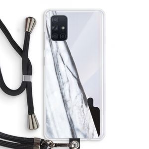 Gestreepte marmer: Samsung Galaxy A71 Transparant Hoesje met koord