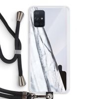 Gestreepte marmer: Samsung Galaxy A71 Transparant Hoesje met koord