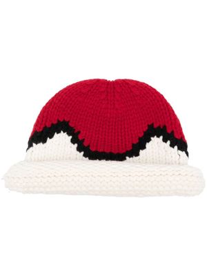 Kenzo bonnet en maille intarsia - Rouge