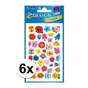 Bloemen stickers 6 vellen