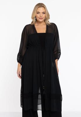 Yoek Vest met kant | Zwart | Maat 54/56