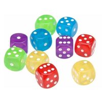 Dobbelstenen - 10x - kleurenmix - kunststof - bordspellen - dobbel spellen