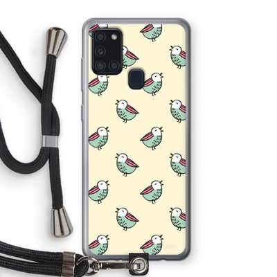 Vogeltjes: Samsung Galaxy A21s Transparant Hoesje met koord