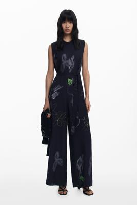 Bloemen palazzo jumpsuit - BLACK - L