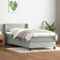 Boxspring met matras fluweel lichtgrijs 80x220 cm