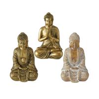 Boltze Home Figuur Javen Boeddha Polyresin H10cm Goud - thumbnail