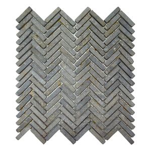 Mozaiek Parquet 1x4.8 30x30 cm Marmer Light Grey Visgraat Stabigo