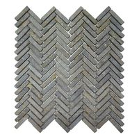 Mozaiek Parquet 1x4.8 30x30 cm Marmer Light Grey Visgraat Stabigo - thumbnail