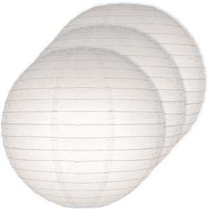 Luxe witte bol lampionnen - 3x - dia 25 cm - Bruiloft, verjaardag, party feestartikelen