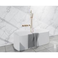 Fortifura Nebbio Badcombinatie-set - thermostaatkraan - inbouwdeel - glijstang - gladde doucheslang - staaf handdouche - uitbreiding inbouwdeel - uitloop - geborsteld messing SW1183067 SW1111531 SW728176 SW720570 SW1183076 SW