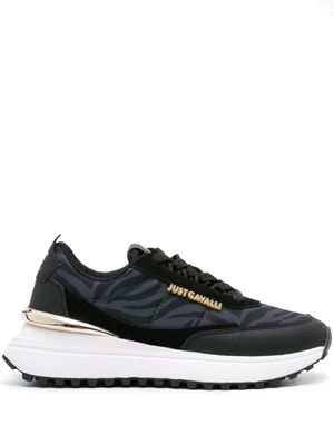 Just Cavalli baskets à empiècement imprimé - Noir