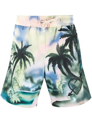 Palm Angels short en mesh à logo - Bleu