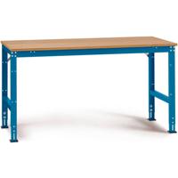 Manuflex AU4065.5007 Werk achtergrond tafel universele standaard met multiplex plaat, bxdxh = 1500 x 1000 x 760-870 mm Stralend blauw (RAL 5007) - thumbnail