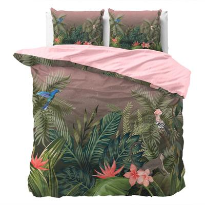Dekbedovertrek Stasia - Tweepersoons (200x200 cm) - Meerkleurig Microvezel - Dessin: Natuur - Manilla - Dekbed-Discounter.nl