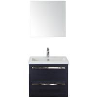 Seville Badmeubelset 60 cm - Black Oak - Keramische Wastafel Wit Djazz met Spiegel