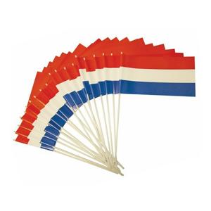 Feest zwaaivlaggetje - Nederlandse vlag - 20 x 30 cm - kunststof - handvlaggetjes - Holland