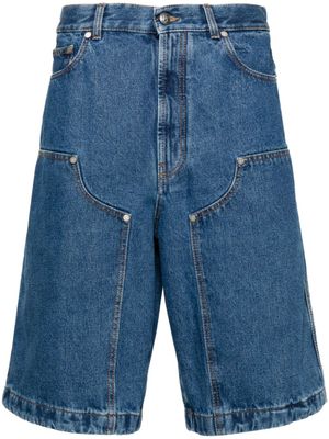 Palm Angels short en jean à logo embossé - Bleu