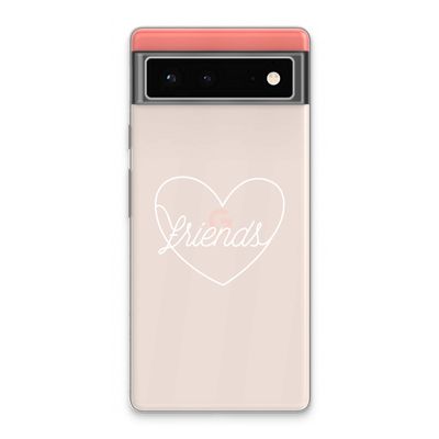 Friends heart pastel: Google Pixel 6 Transparant Hoesje