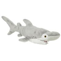 Nature Planet pluche Knuffel hamerhaai - 32 cm - grijs - haaien