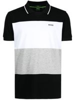 BOSS panelled cotton polo shirt - Noir