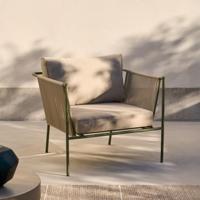 Kave Home Loungestoel 'Zivia' Staal en touw, kleur Groen