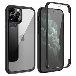 Shine&Protect 360 iPhone 11 Pro Max Hybride Hoesje - Zwart / Doorzichtig