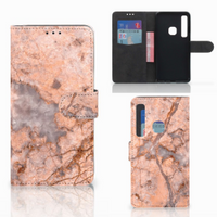 Samsung Galaxy A9 2018 Bookcase Marmer Oranje - thumbnail