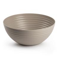 Serveerschaal/saladeschaal - D25 x H10.5 cm - kunststof - taupe