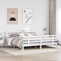 Bedframe met hoofdeinde zonder matras 180x200 cm wit