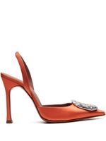Amina Muaddi escarpins Camelia 90 mm à fini satiné - Orange
